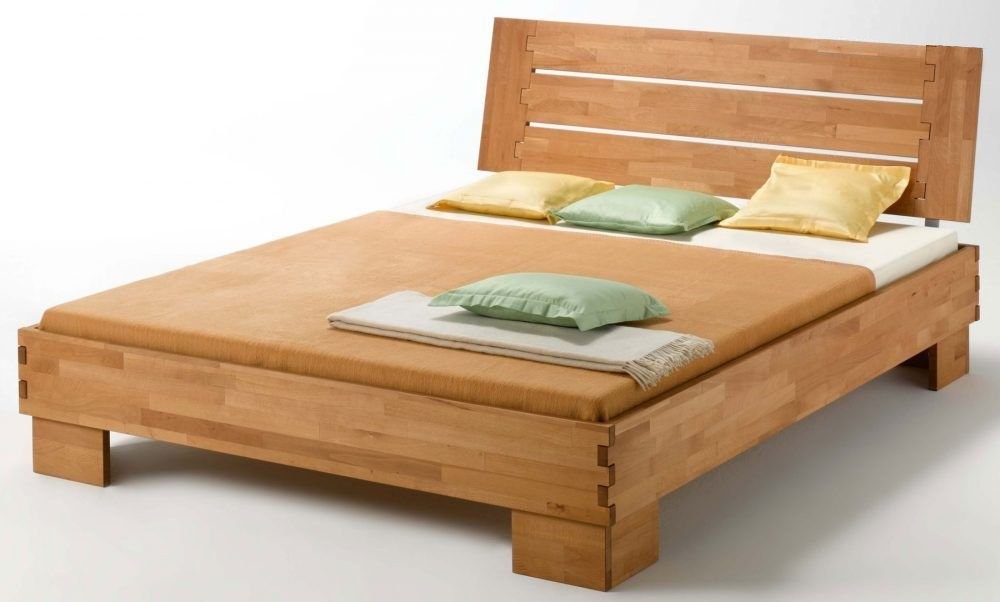 Giường ngủ bằng gỗ ghép thanh công nghiệp