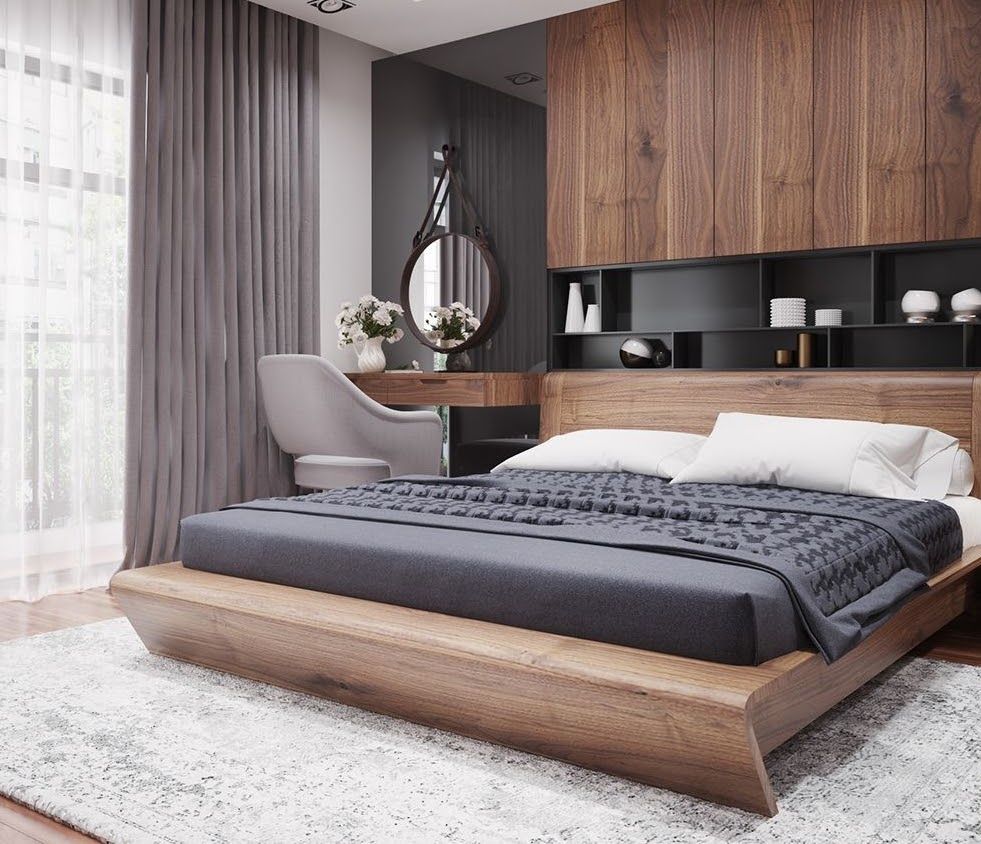 Nội thất phòng ngủ gỗ tự nhiên tiện nghi